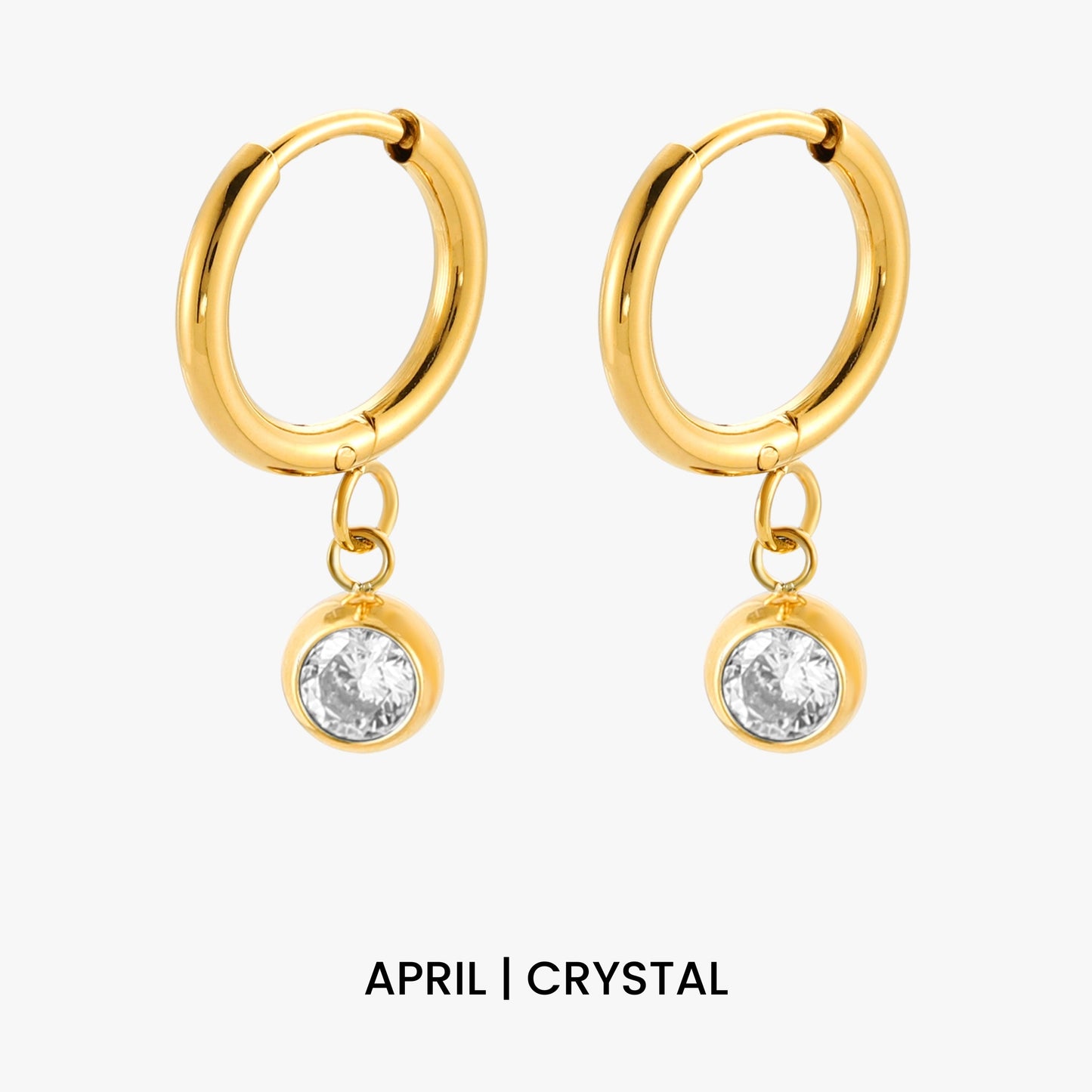 Birthstone Charm Hoops
