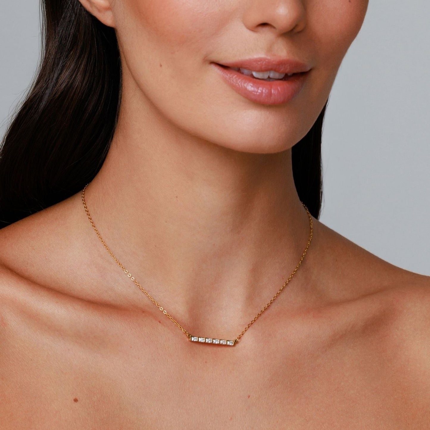 Baguette Line Necklace