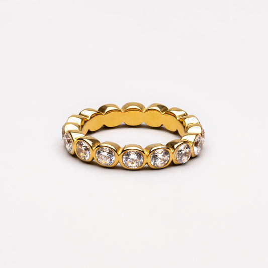 Glitzerring mit Perlen