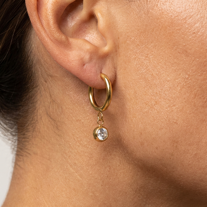Birthstone Charm Hoops