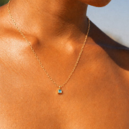 Paperclip Birthstone Necklace