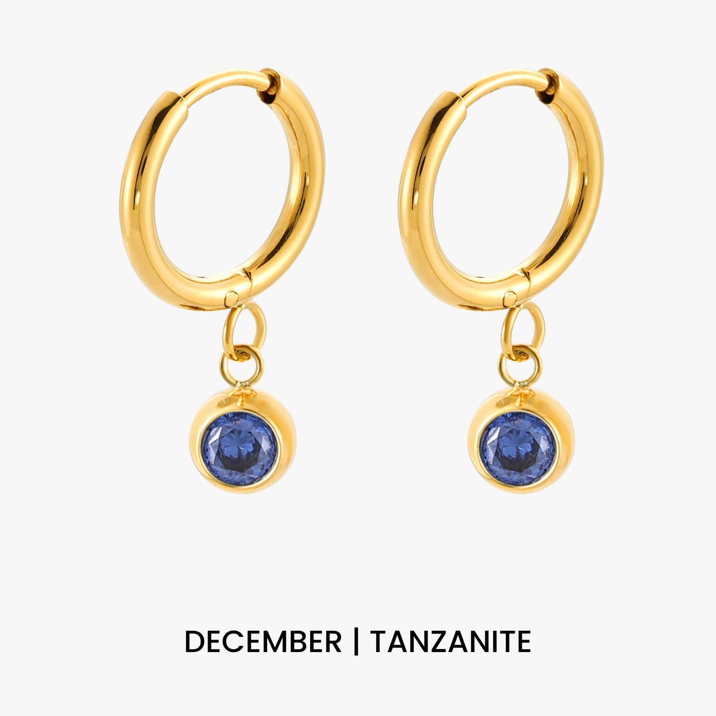 Birthstone Charm Hoops
