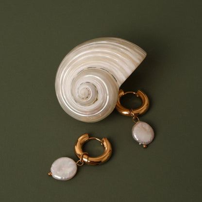 Chunky Pearl Hoops