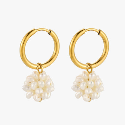 Tiny Pearls Hoops