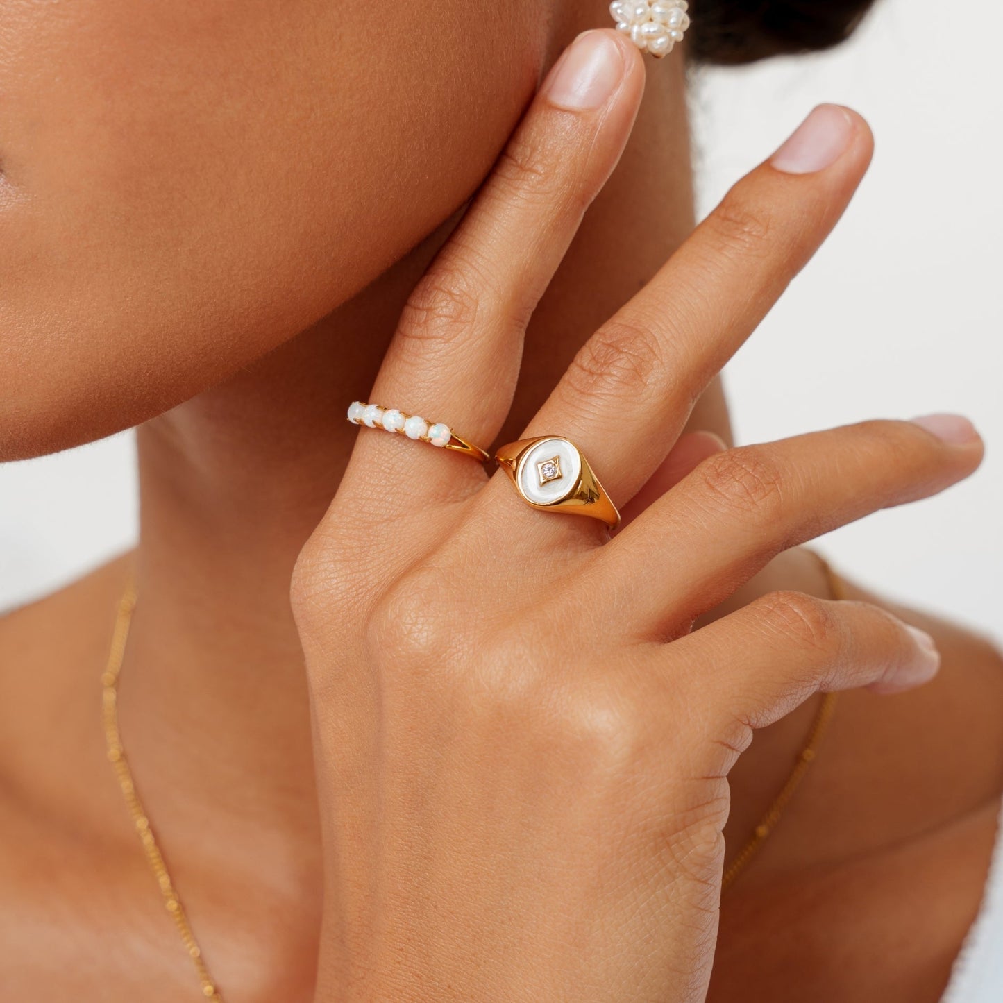 Opal Band Ring