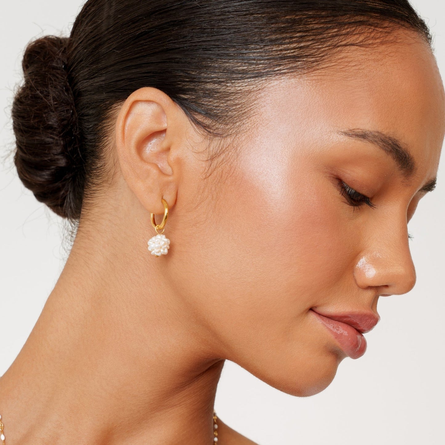Tiny Pearls Hoops