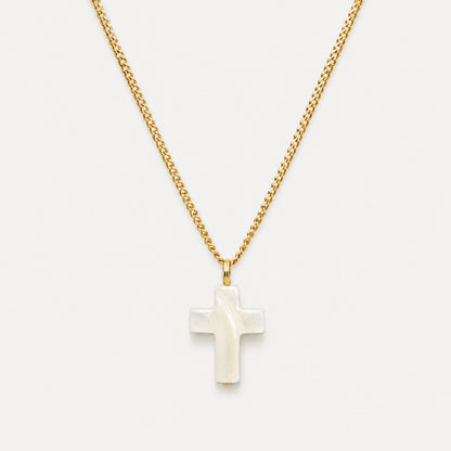 Mother of Pearl Cross Necklace