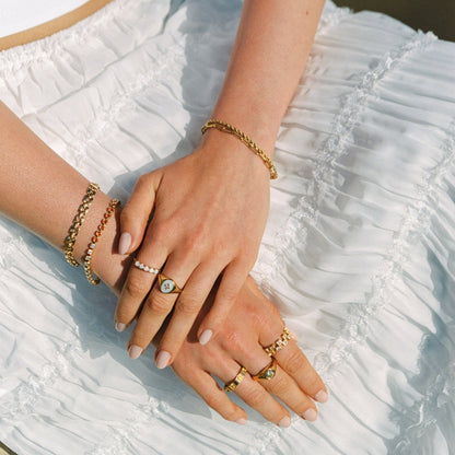 Opal Band Ring