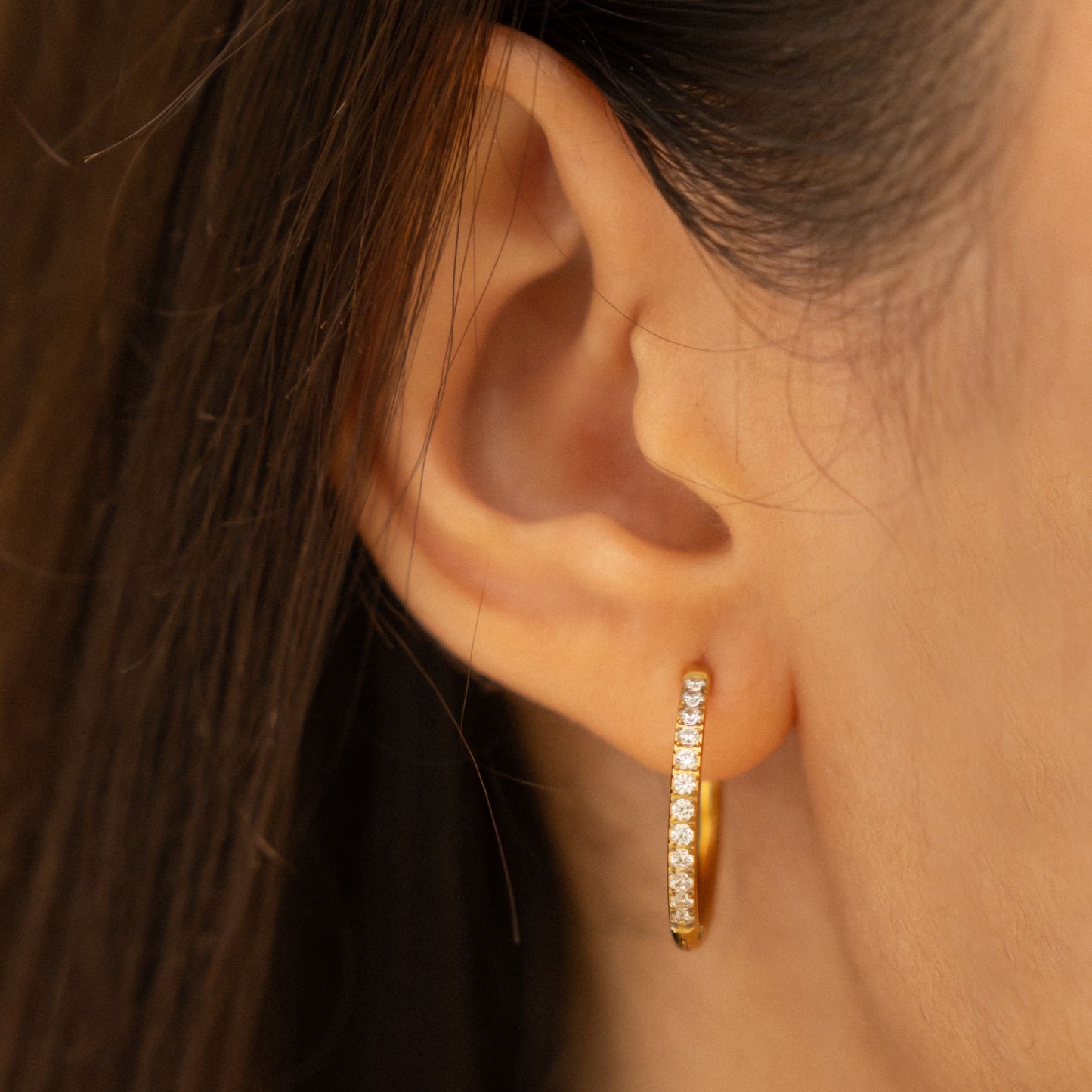 Large Pavé Hoops