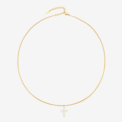 Mother of Pearl Cross Necklace