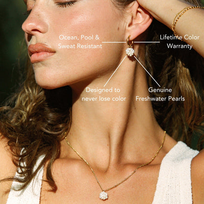 Tiny Pearls Hoops