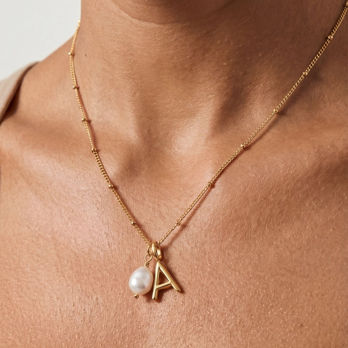 Initial & Pearl Necklace