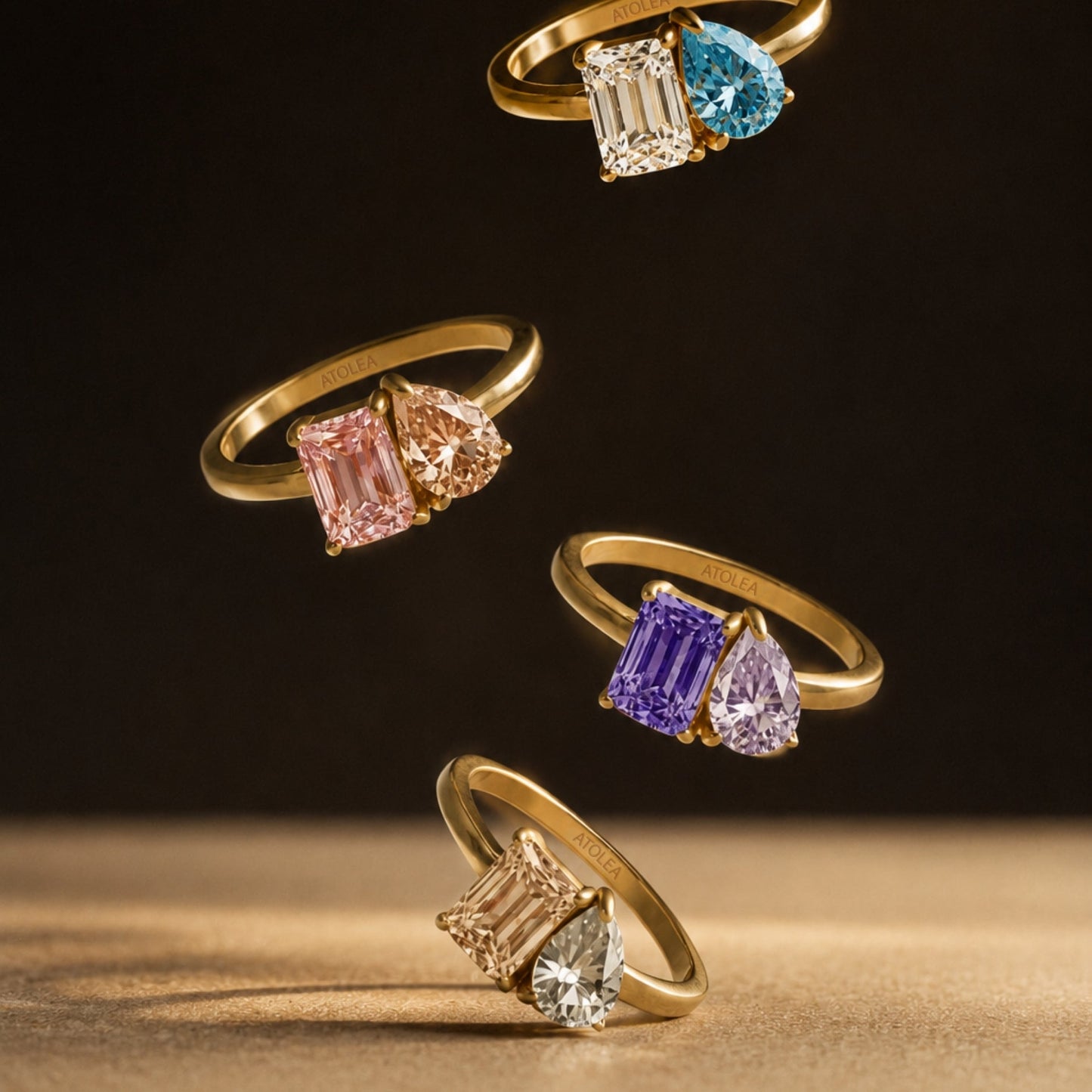 Toi et Moi Birthstone Ring