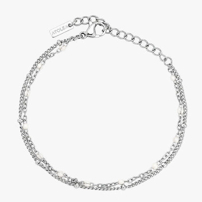 Double White Beaded Bracelet