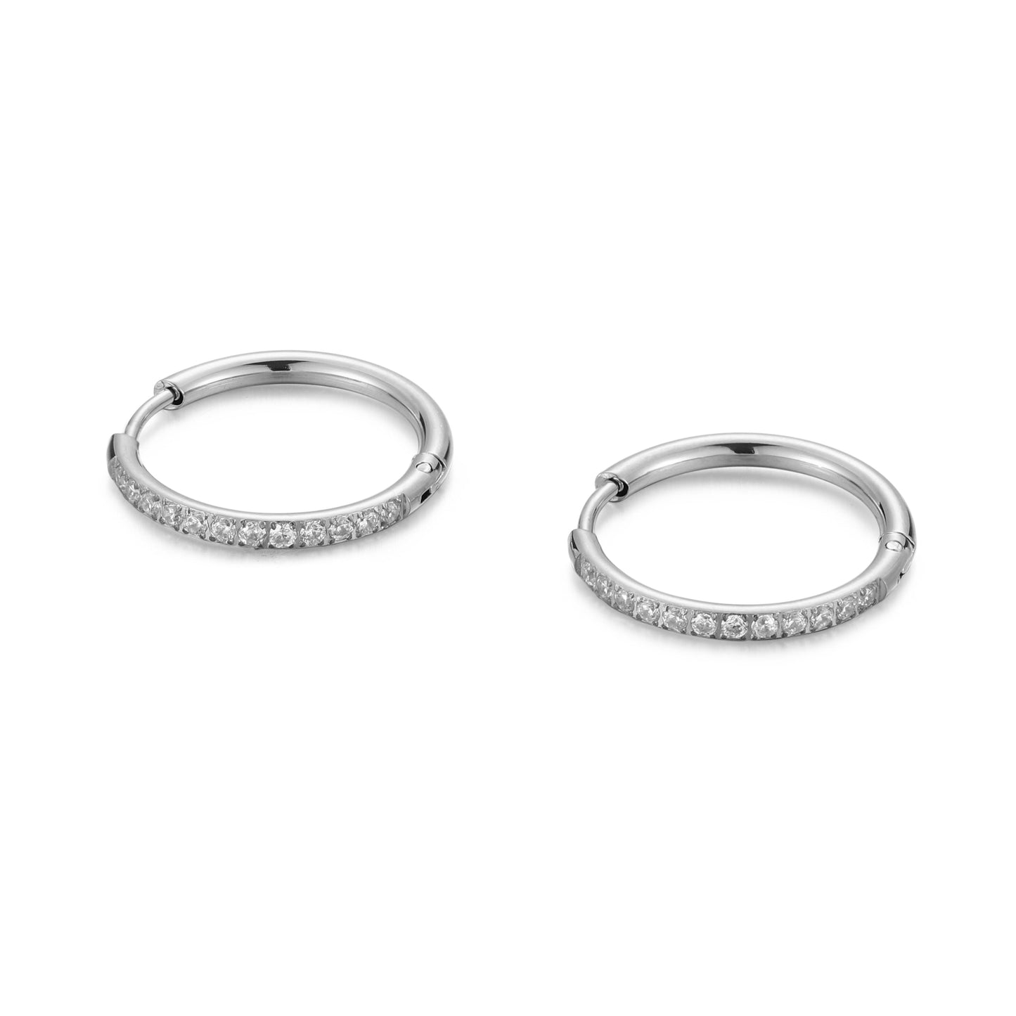 Large Pavé Hoops