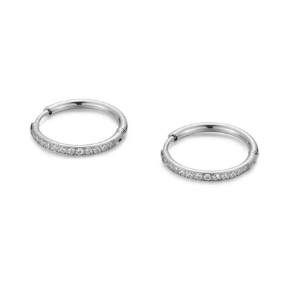 Large Pavé Hoops