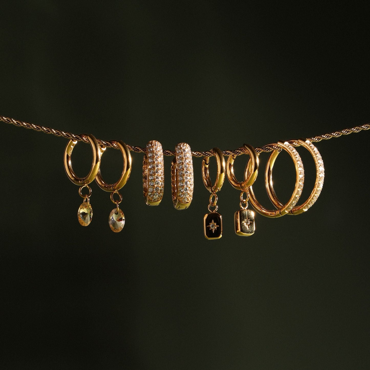 Large Pavé Hoops