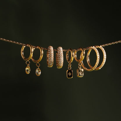 Large Pavé Hoops