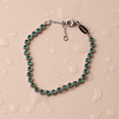 Green Tennis Bracelet