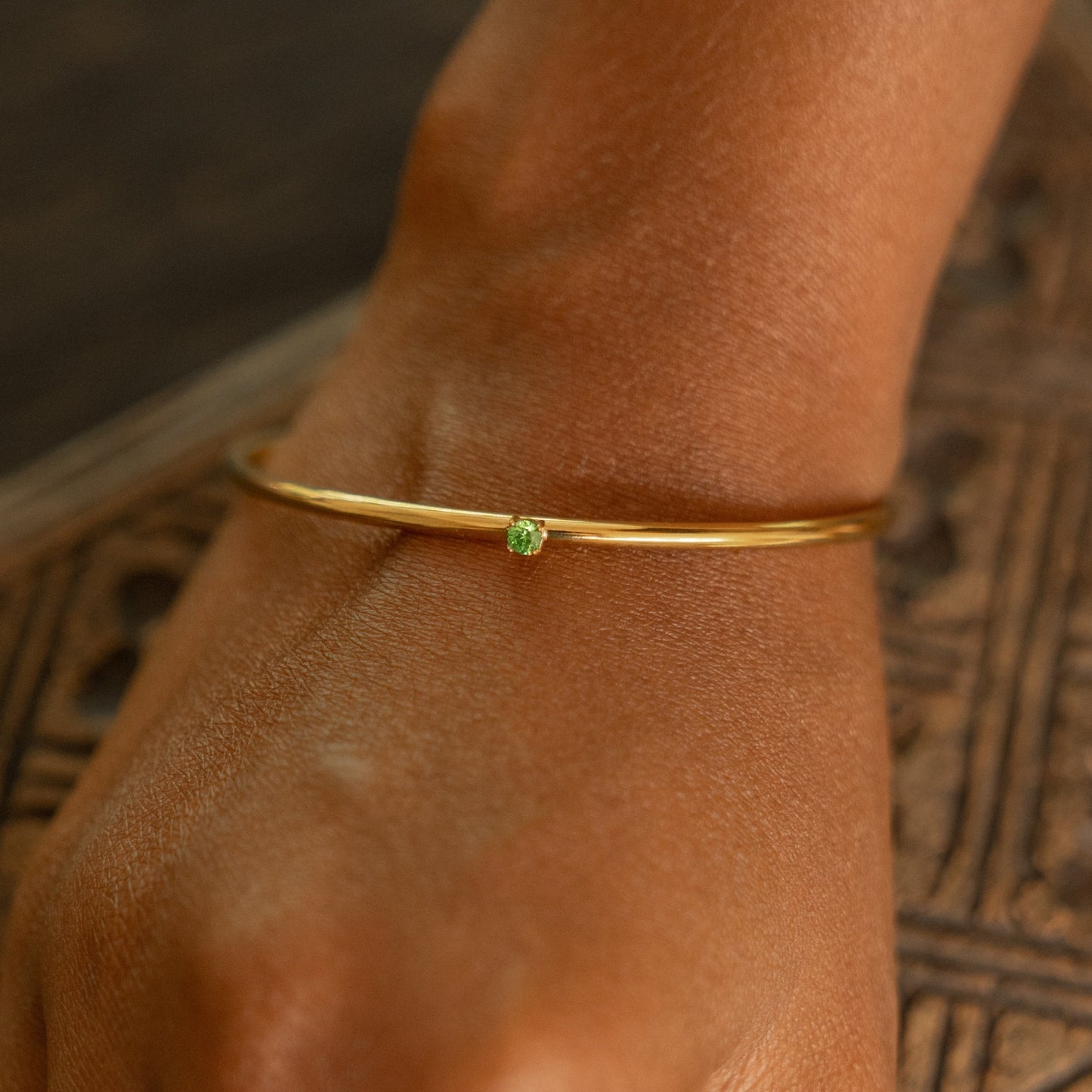 Thin Emerald Cuff
