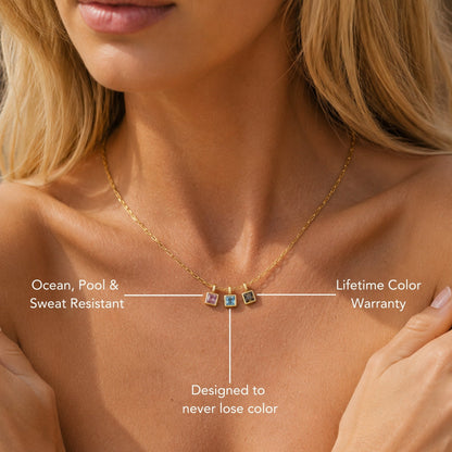 Paperclip Birthstone Necklace
