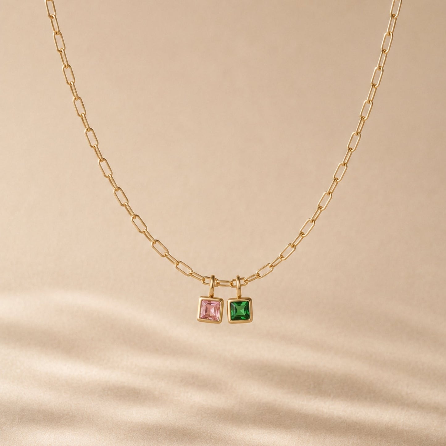 Paperclip Birthstone Necklace